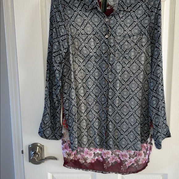 Floral  long sleeve Aratta  Silent Journey blouse boho M - Picture 5 of 6